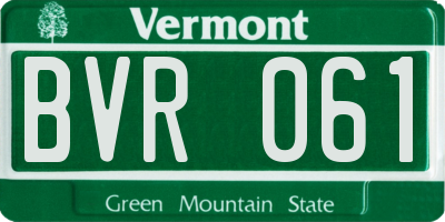 VT license plate BVR061