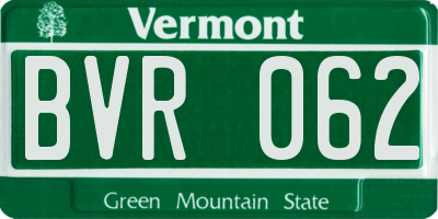 VT license plate BVR062