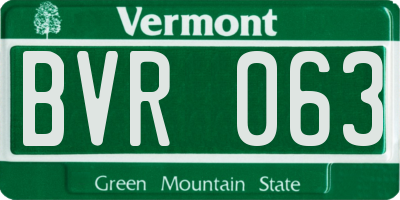 VT license plate BVR063