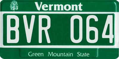 VT license plate BVR064