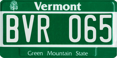 VT license plate BVR065