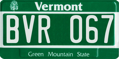 VT license plate BVR067