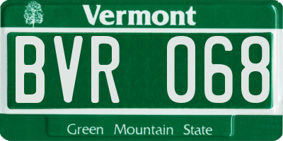 VT license plate BVR068