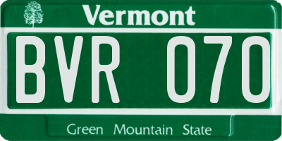 VT license plate BVR070