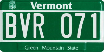 VT license plate BVR071