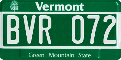 VT license plate BVR072