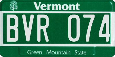 VT license plate BVR074