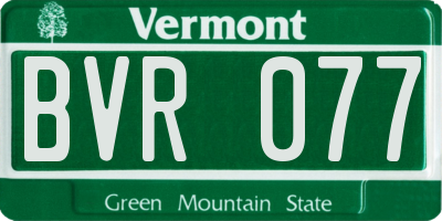 VT license plate BVR077