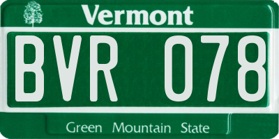 VT license plate BVR078