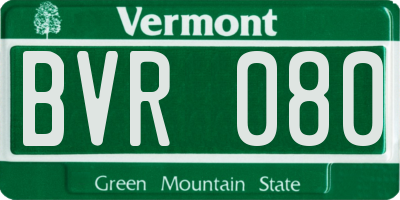 VT license plate BVR080