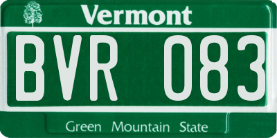 VT license plate BVR083