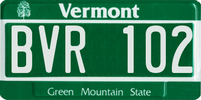 VT license plate BVR102