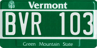 VT license plate BVR103