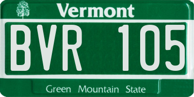 VT license plate BVR105