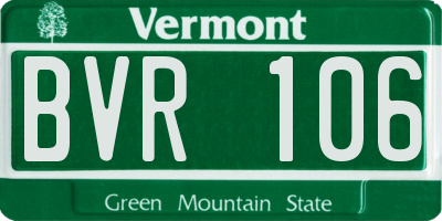 VT license plate BVR106