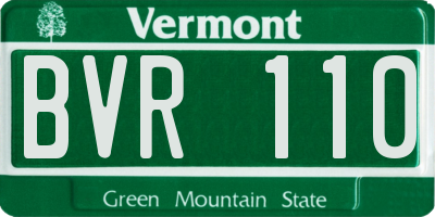 VT license plate BVR110