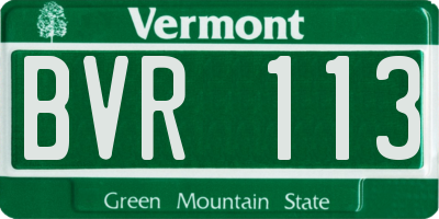 VT license plate BVR113