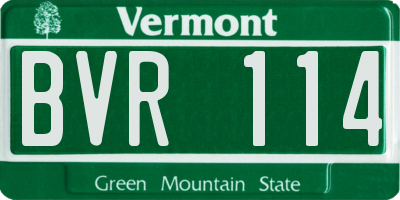 VT license plate BVR114