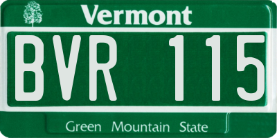 VT license plate BVR115