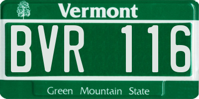 VT license plate BVR116