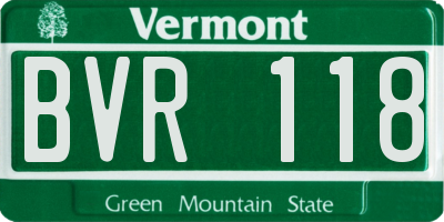 VT license plate BVR118