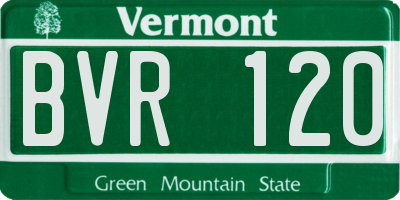 VT license plate BVR120