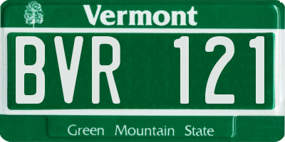 VT license plate BVR121