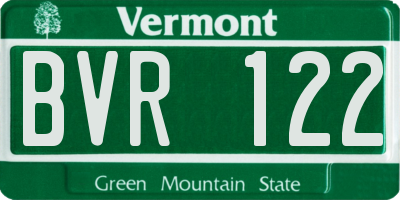 VT license plate BVR122