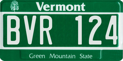 VT license plate BVR124