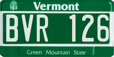 VT license plate BVR126