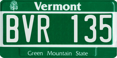 VT license plate BVR135