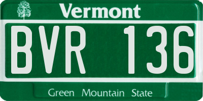 VT license plate BVR136