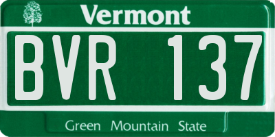 VT license plate BVR137