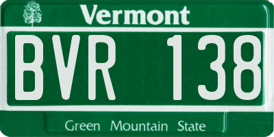 VT license plate BVR138