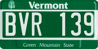 VT license plate BVR139