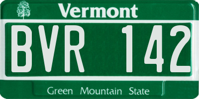 VT license plate BVR142
