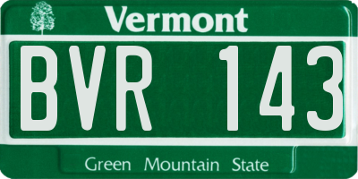 VT license plate BVR143