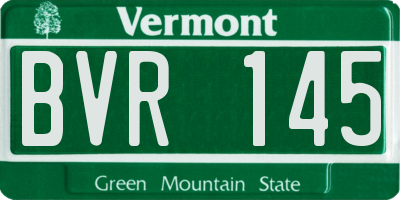 VT license plate BVR145