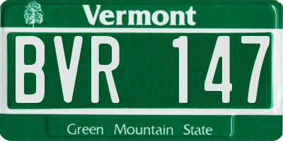VT license plate BVR147