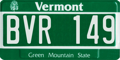 VT license plate BVR149