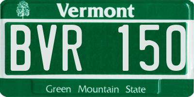 VT license plate BVR150