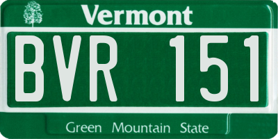 VT license plate BVR151