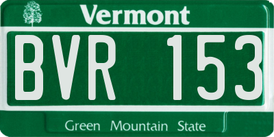 VT license plate BVR153