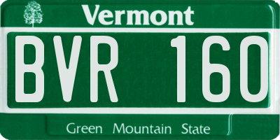 VT license plate BVR160