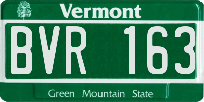 VT license plate BVR163