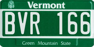 VT license plate BVR166