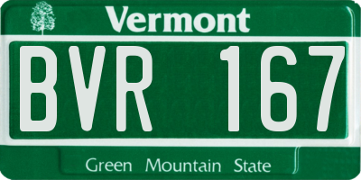 VT license plate BVR167