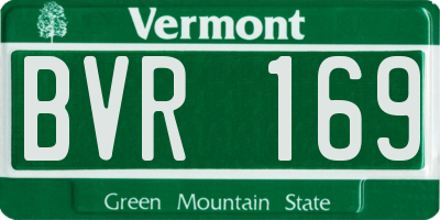 VT license plate BVR169