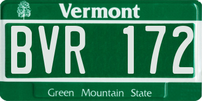 VT license plate BVR172
