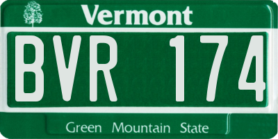 VT license plate BVR174